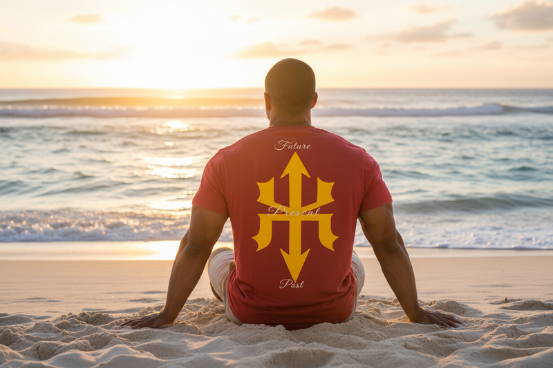 Kū Mana Founders Tee – Red Back Seated
